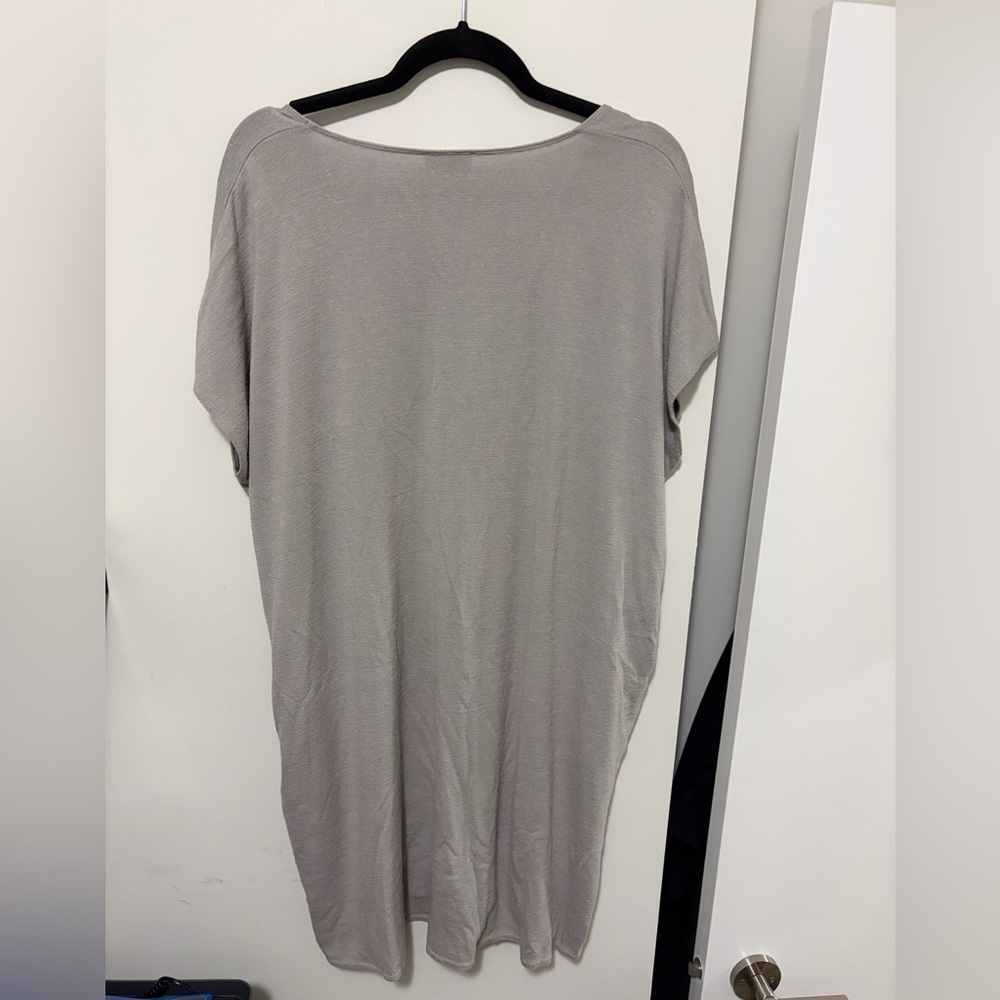 WILFRED FREE LORELEI DRESS TAUPE SIZE LARGE T SHIRT KNIT DRESS POCKETS - Picture 3 of 7